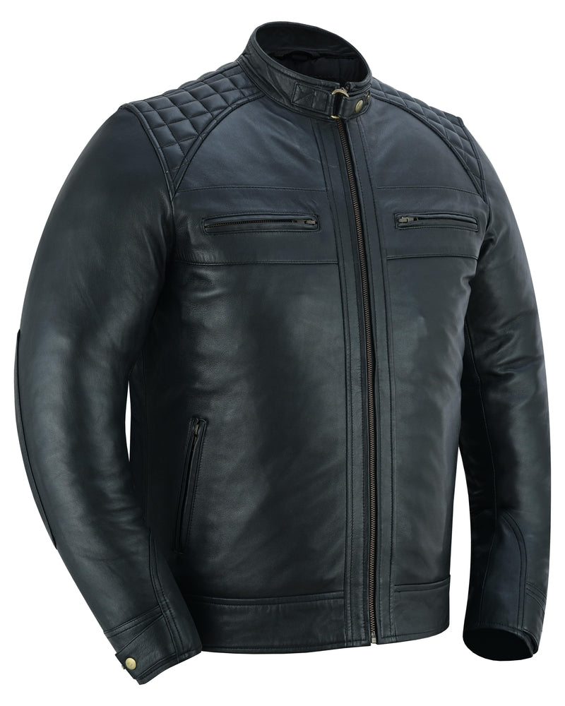 Sable - Men's faux Leather Jacket-Mens Leather Motorcycle Jackets-Daniel Smart Mfg - Retail