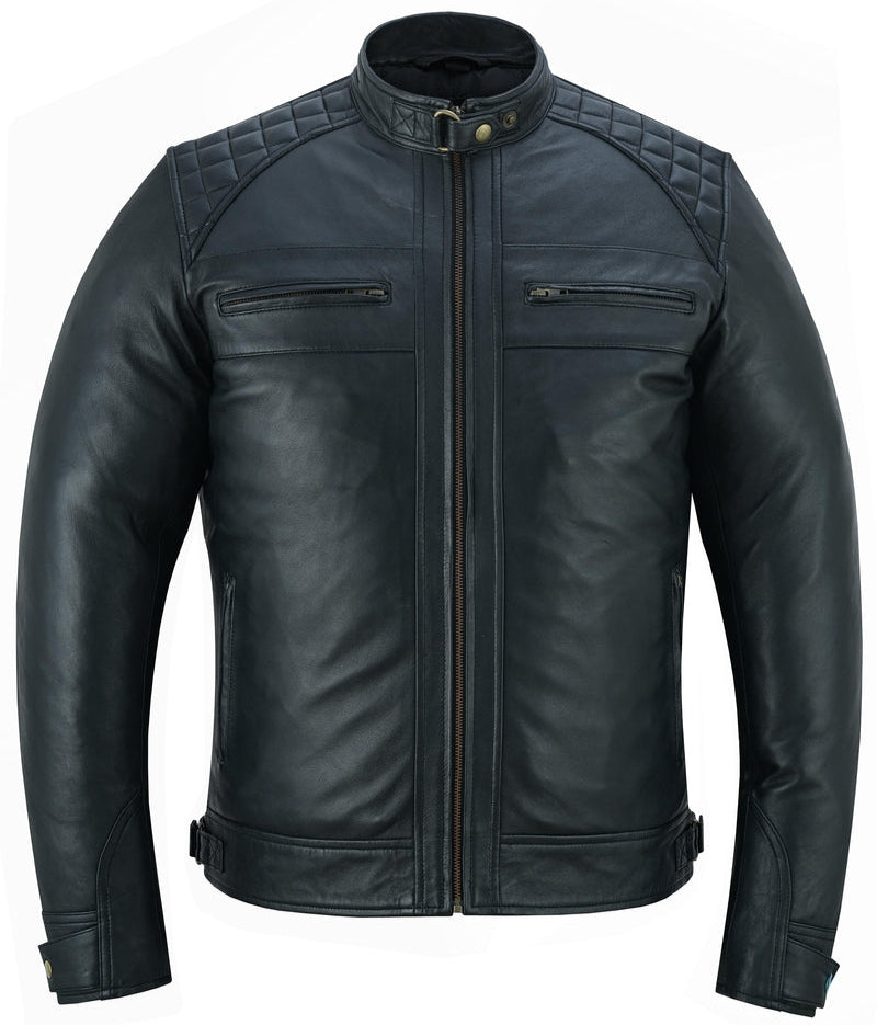 Sable - Men's faux Leather Jacket-Mens Leather Motorcycle Jackets-Daniel Smart Mfg - Retail