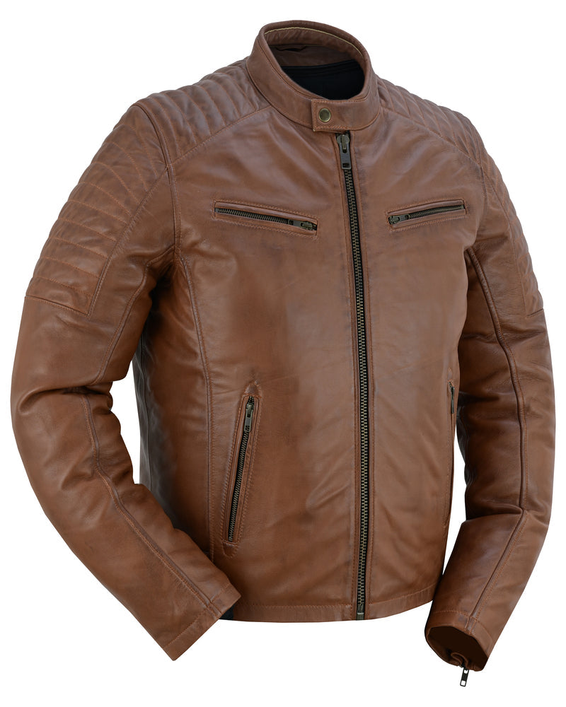 Stewart - Men's Leather Fashion Jacket-Mens Leather Motorcycle Jackets-Daniel Smart Mfg - Retail